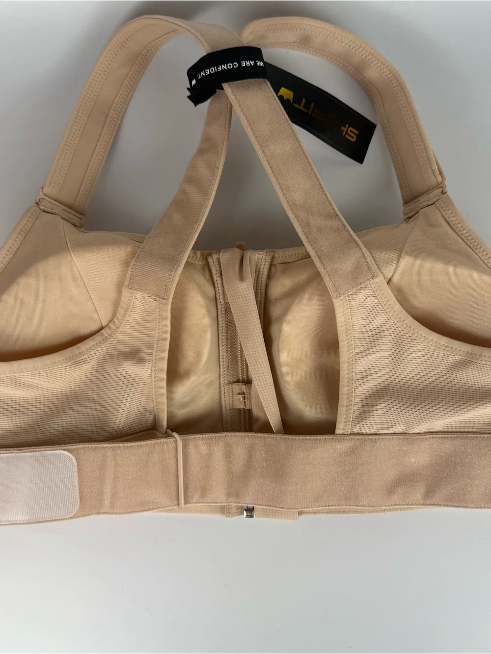 SHEFIT Women’s Ultimate Beige High Impact Sports Bra 1Luxe Style 110002 NEW